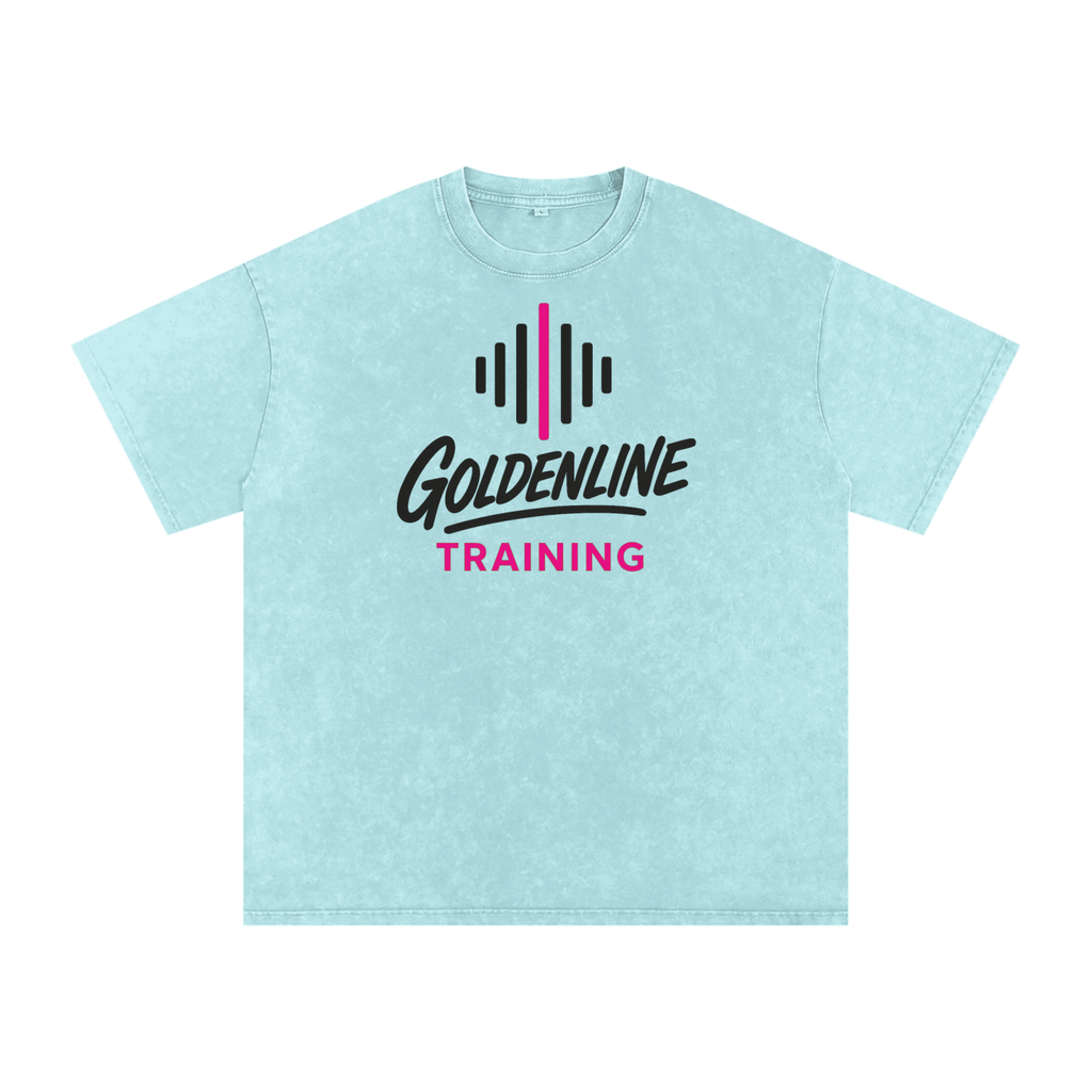 '25 WZA Blue Snow Washed Oversized Cotton T-Shirt