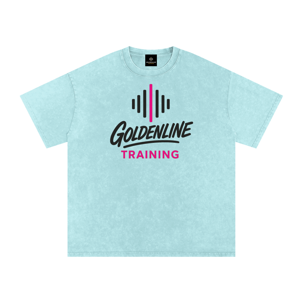 '25 WZA Blue Snow Washed Oversized Cotton T-Shirt