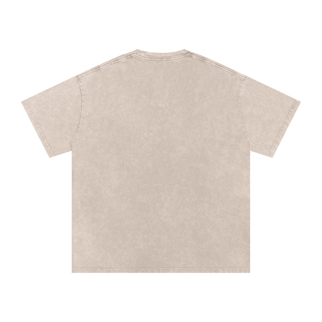 Beige Acid Wash Oversize T-Shirt