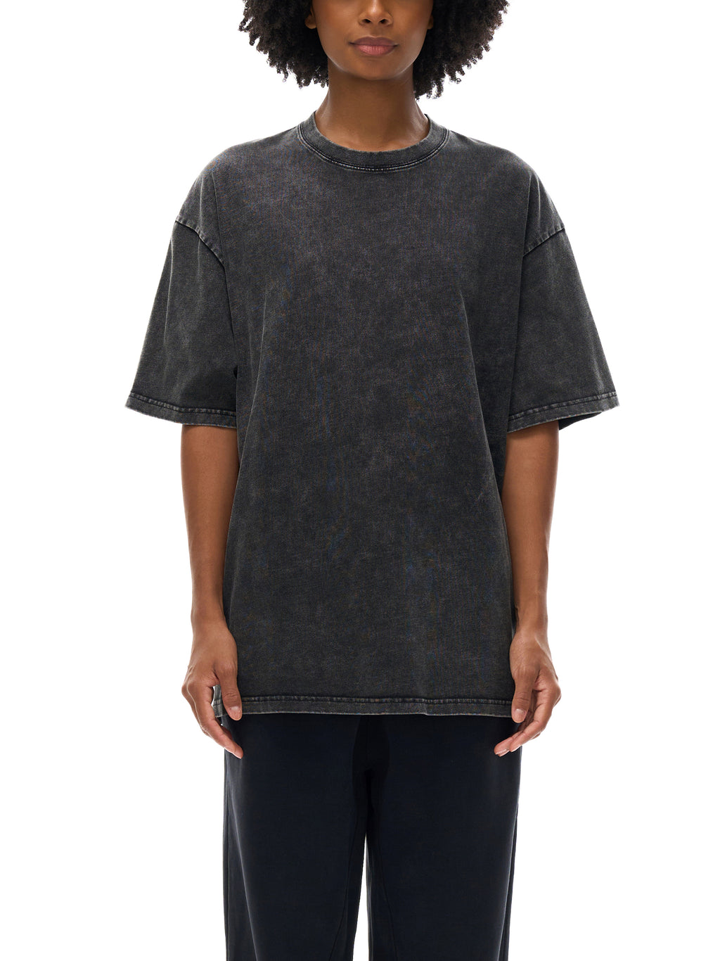 '25 WZA Blue Snow Washed Oversized Cotton T-Shirt