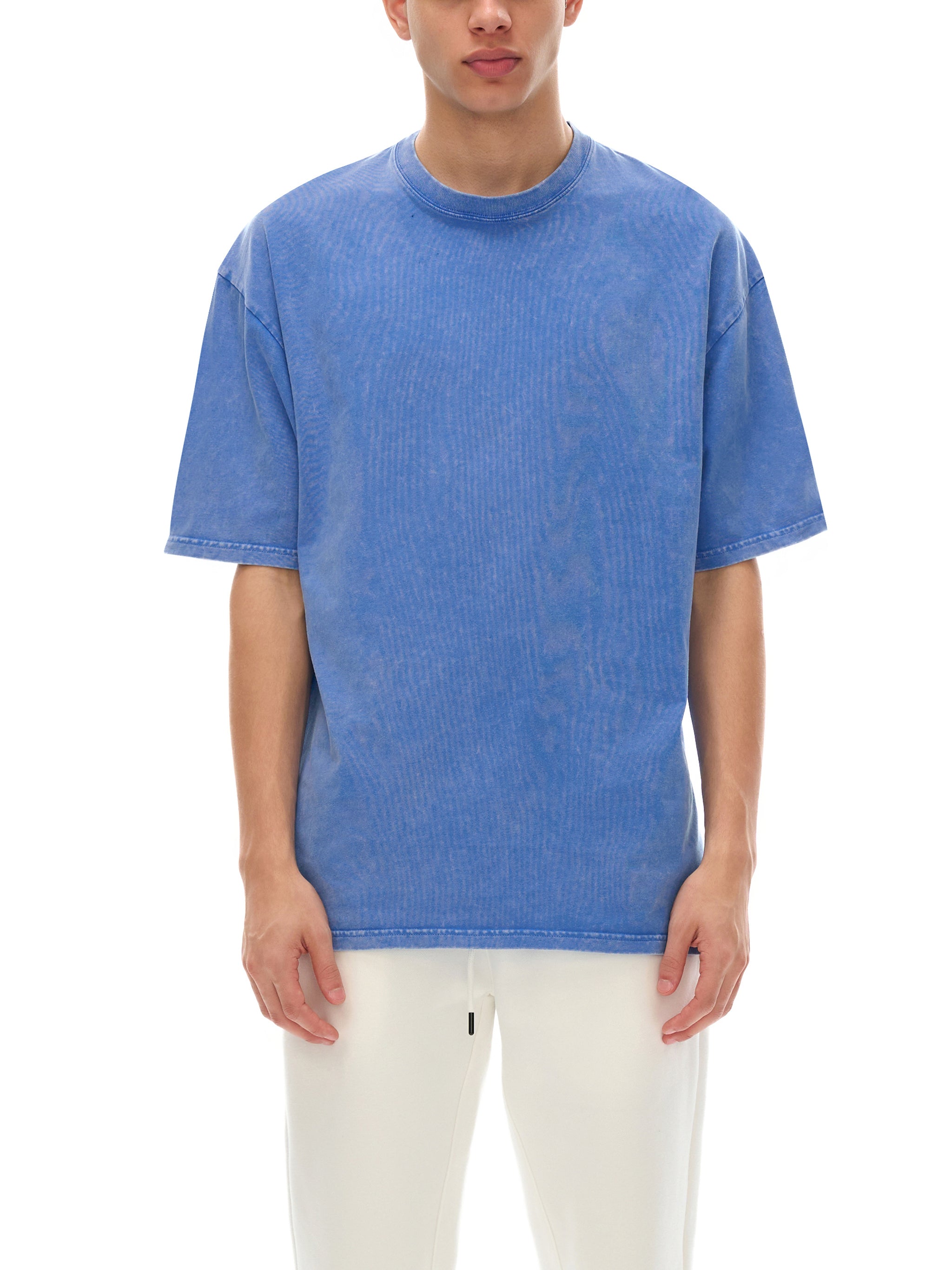 '25 WZA Blue Snow Washed Oversized Cotton T-Shirt
