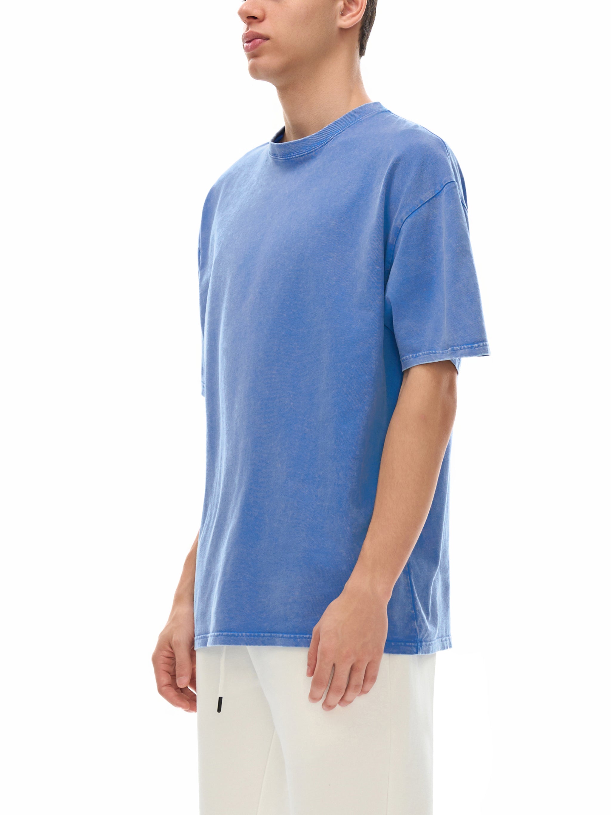'25 WZA Blue Snow Washed Oversized Cotton T-Shirt